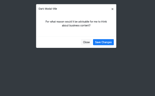 Open modal with dark background