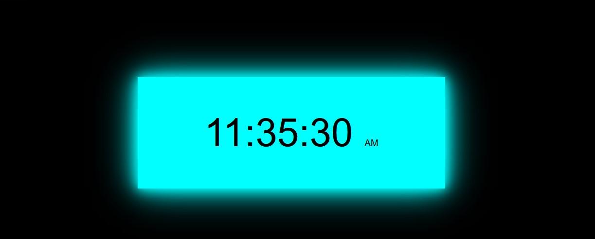 Digital Clock  HTML CSS JavaScript.