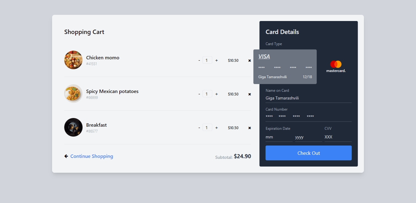 shopping cart template