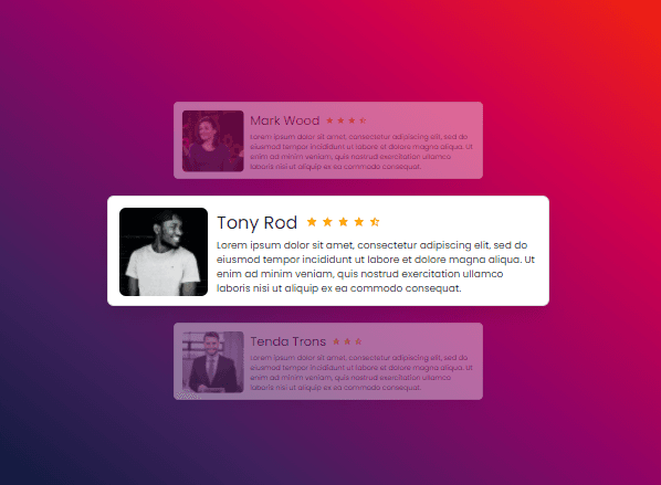 vertical testimonials slider ratings