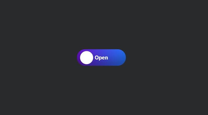 Animated taggle button with dark background