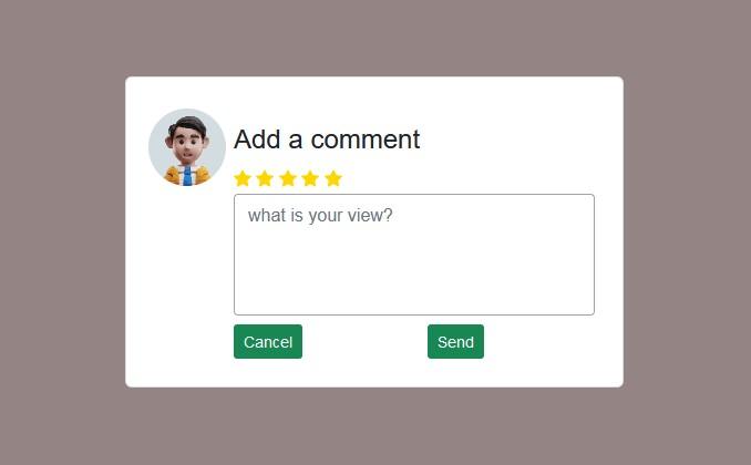 Comment box with hover rating