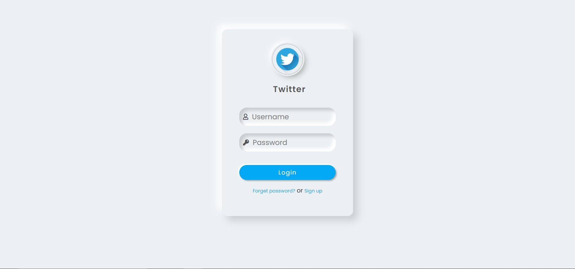 Login form using neomorphism