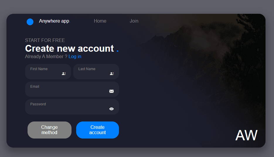 dark login form with background image