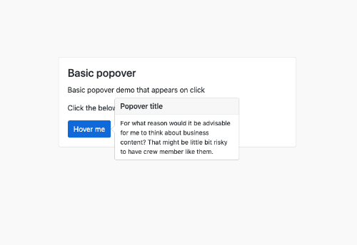 Basic popover on hover