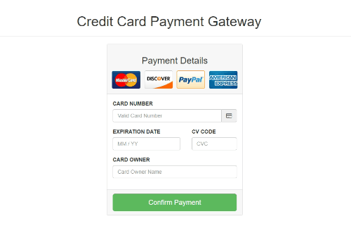 Credit Card Payment Form